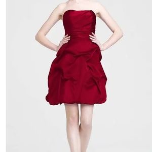 David's Bridal Strapless Short Pick Up Dress